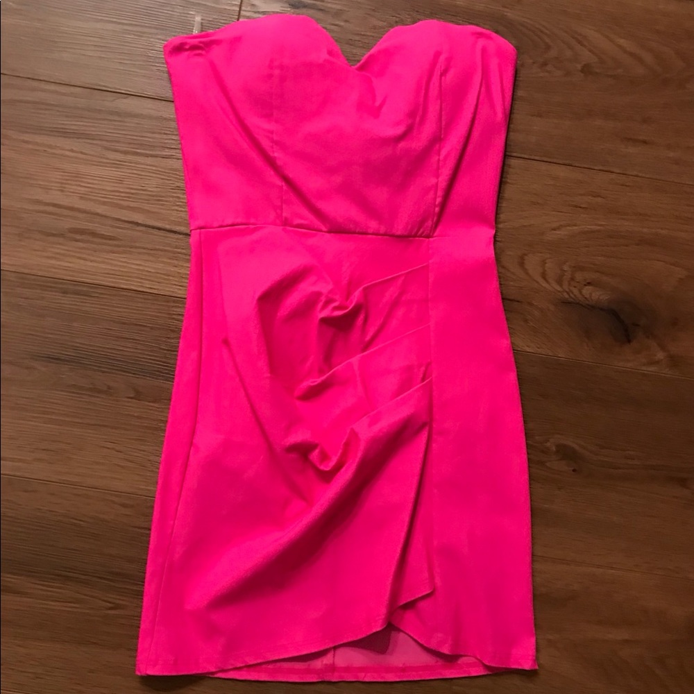 Mini bodycon strapless dress / pink!